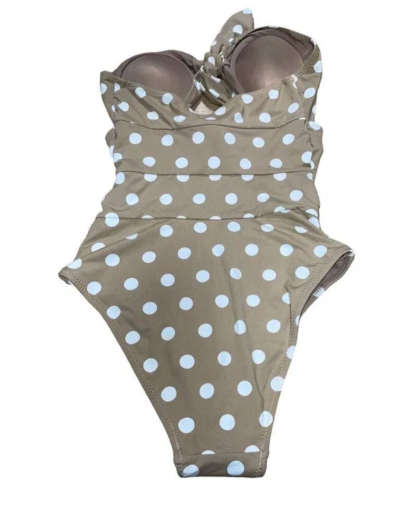 NWT New ENVYA SWIMSWEAR Belen Double Tie Polka Dot Swimsuit One Piece Small - Image 6