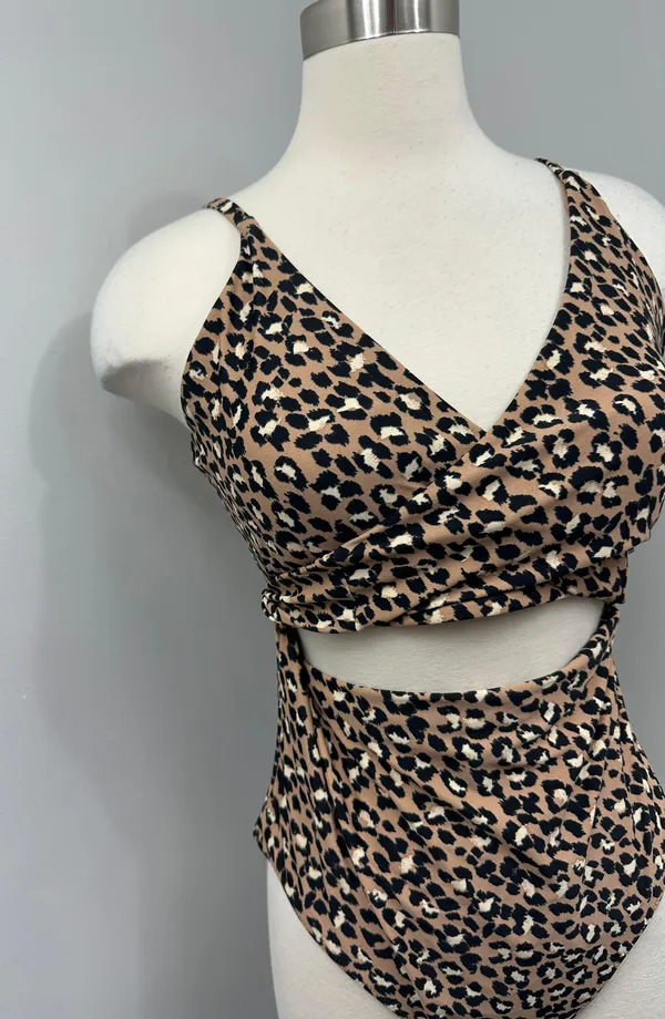 Aerie Tan Animal Print One Piece Swimsuit - Image 7