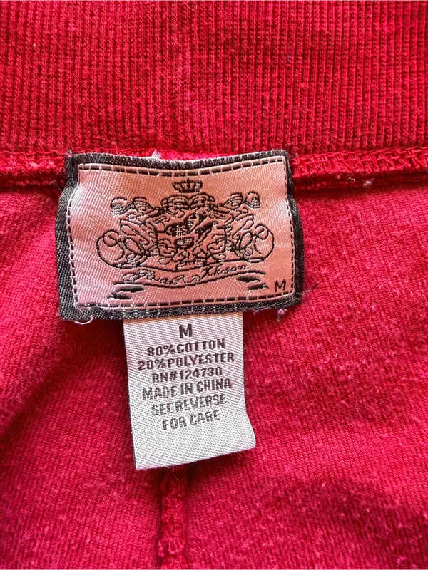 Sarah Johnson Y2K Red Velour pants, pull up elastic waist, Juicy inspo sz M - Image 3