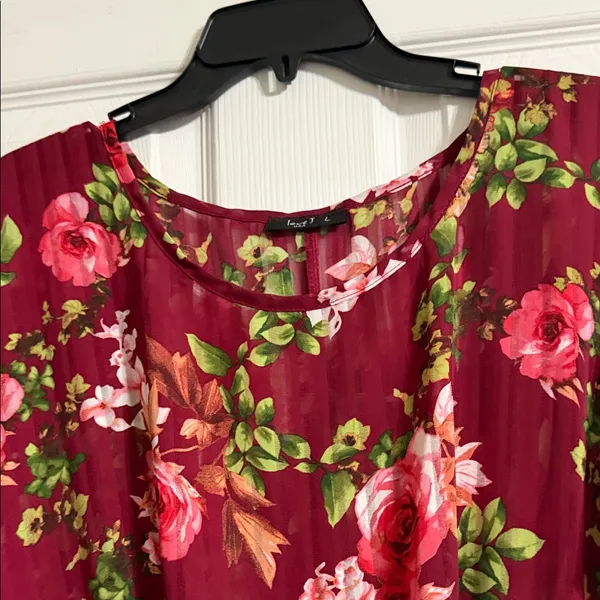 Love J Burgundy Floral Blouse - Image 6