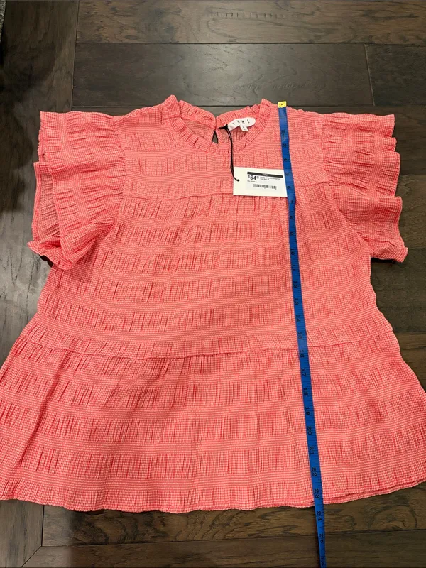 New With Tags THML Smocked Gingham Top Sz M - Image 7