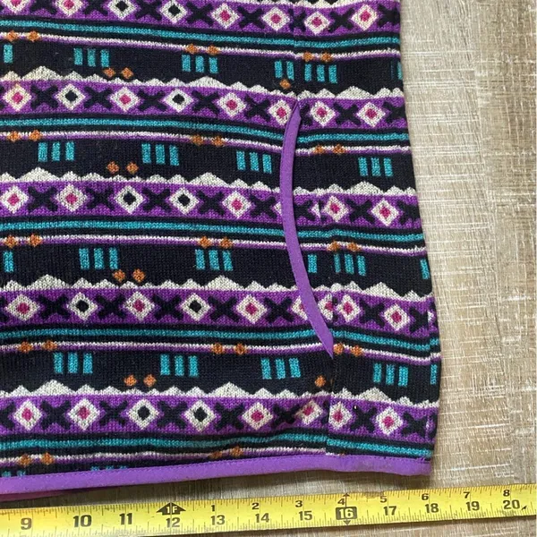 L.L. Bean Aztec Print Fleece Pullover Sweater Snap-T Womens S Granola Gorpcore - Image 15