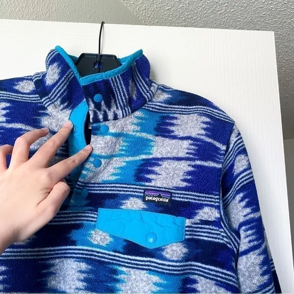 Patagonia Pullover Synchilla Snap-T Fleece Nepali‎ Dhoti Marathon Blue S EUC - Image 6