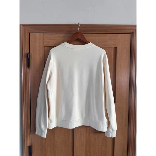 Bohme Graphic Crewneck Pullover Sweatshirt Ivory Cotton Women’s size Large - Image 5