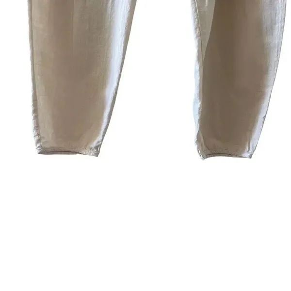 Zanzea Collection Ivory Elastic Waist Pull On Wide Leg Y2K Capri High SZ L #1274 - Image 4