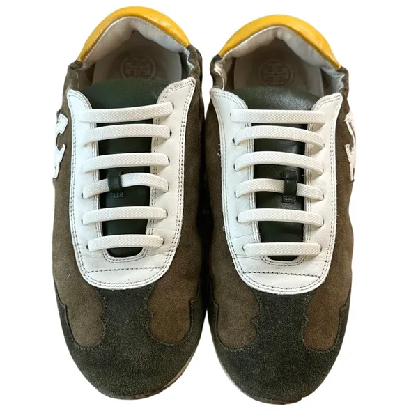 Tory Burch Retro Olive Suede Trainers Sneakers Size 9‎ - Image 2