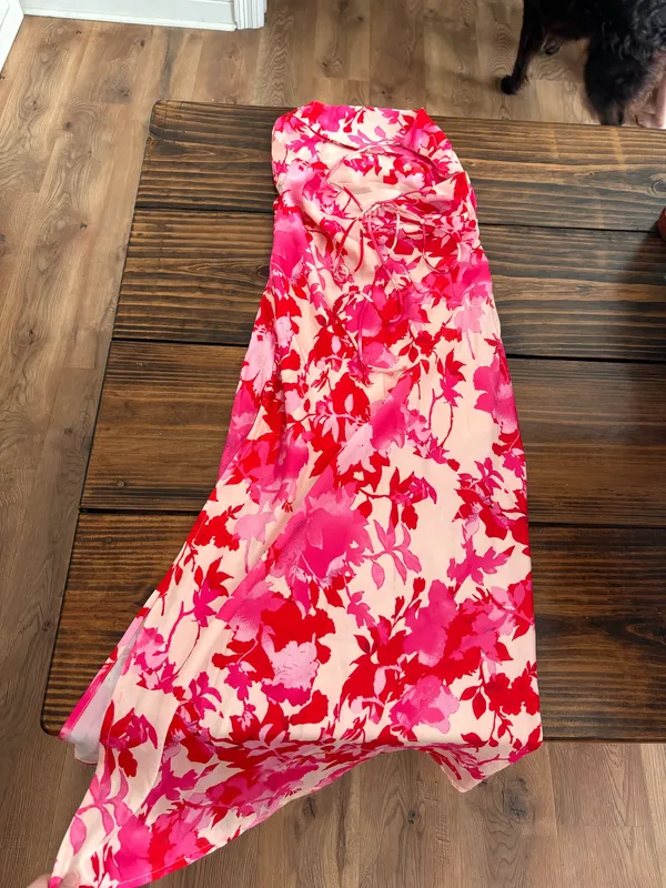 Hello Molly Semi-formal Dress | floral | pink and red | XS - Image 8