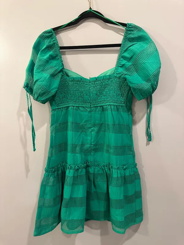 TCEC Green Tiered Textured Mini Dress - Image 6