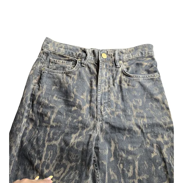 AllSaints Blake Leopard Brown Wide Leg Jeans Size: 26 - Image 4