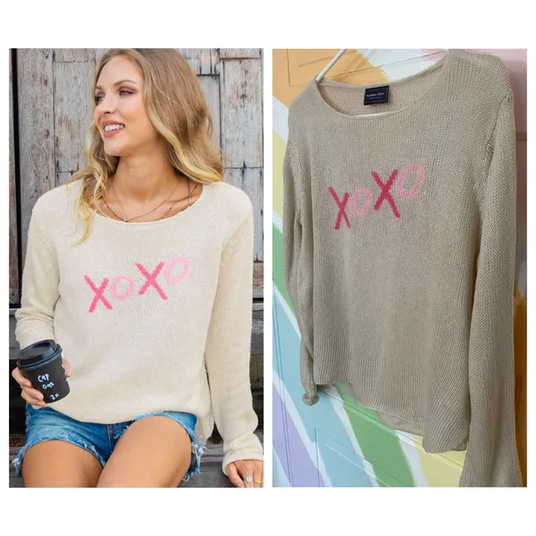 Wooden Ships XOXO Sweater Womens Small Cream Knit Slouchy Casual - Image 2