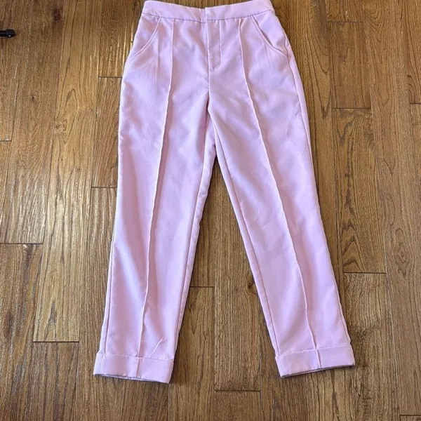 Anthropologie Maeve pink seam front trouser pant 4 - Image 4