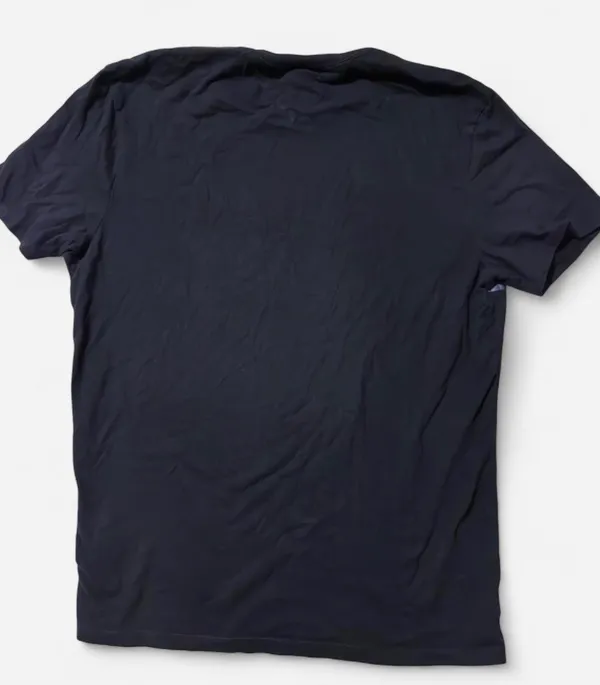 Tommy Hilfiger Men’s Large Navy Logo Graphic Stripe Short Sleeve T-Shirt - Image 3