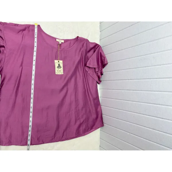 Easel Los Angeles Orchid Purple Ruffle Sleeve Blouse Top 1X‎ NWT - Image 9
