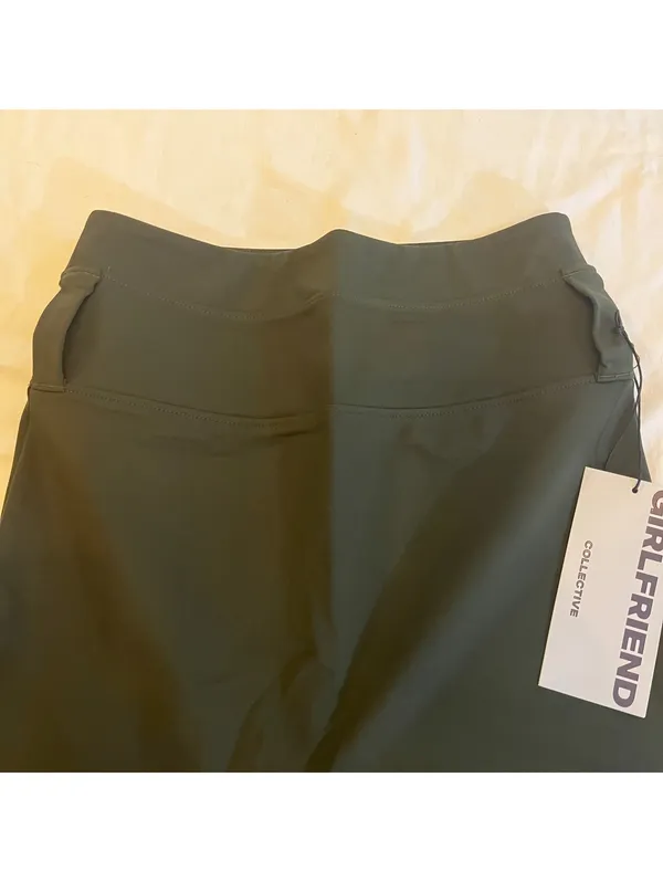 New Girlfriend Collective Compressive Leggings Belt Loops High Rise Raisin Med - Image 3