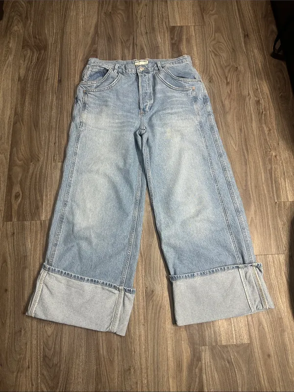 We The Free Light Blue High-Rise Wide Leg Jeans - Image 3