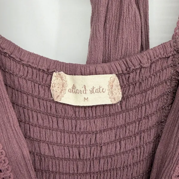Altar'd State Boho Gauze Maxi Dress Empire Waist Lagenlook Mauve Flowy Medium‎ - Image 5