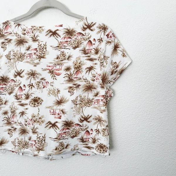 [Abercrombie & Fitch] Tropical Toile Print Sweetheart Neck Crop Top Size Large L - Image 9