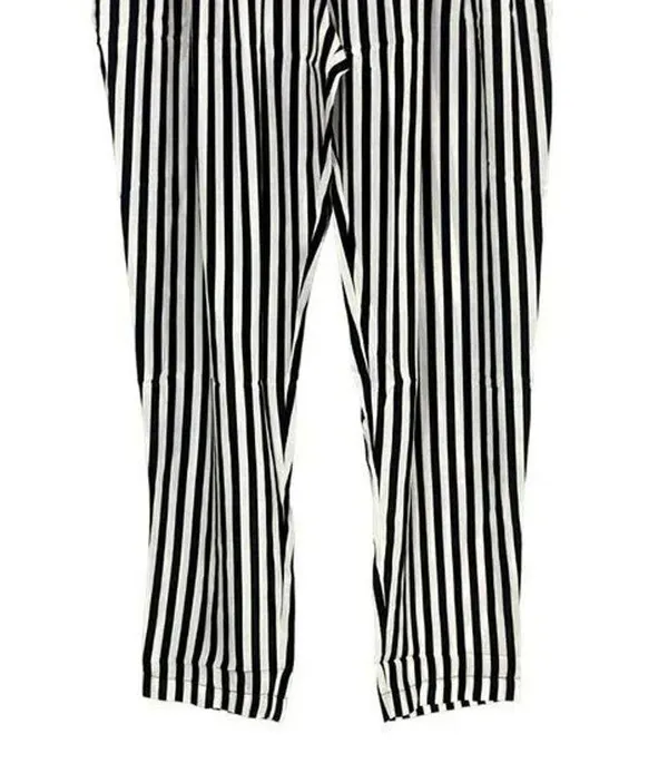NWT Sans Souci Striped Lightweight Satin Feel Trouser Ankle Pant XL Black White - Image 3