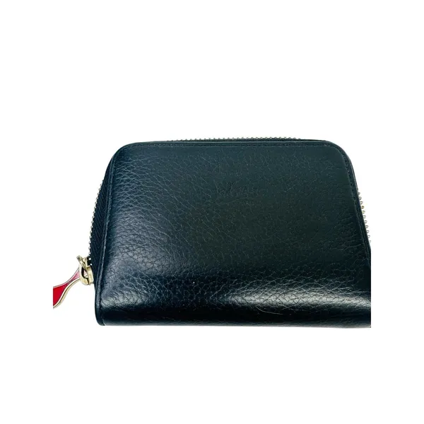 Christian Louboutin‎ Panettone Spikes Coin Zip Around Wallet In Black Pre-owned - Image 4
