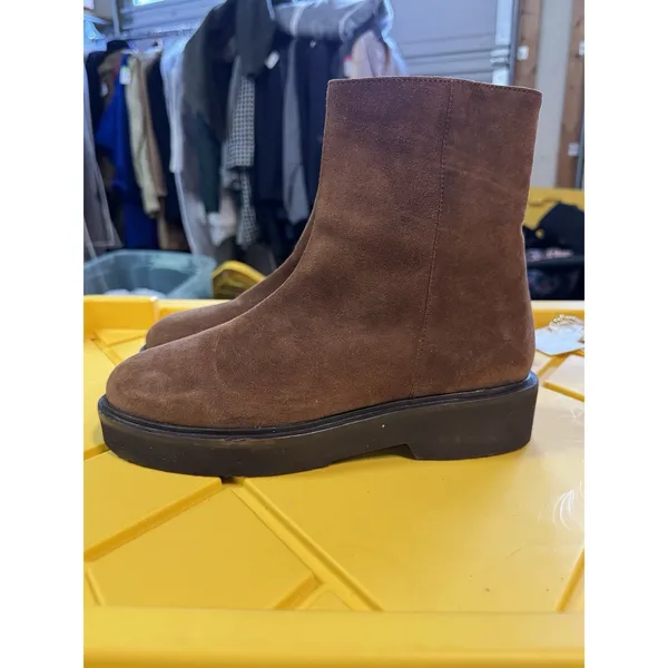 Aquatalia Maryann Ankle Boot Brown Suede Size 9.5 Made In Italy - Image 2