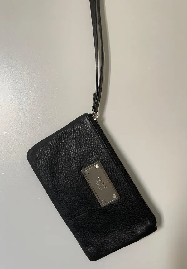 DKNY Black Leather Clutch - Image 2