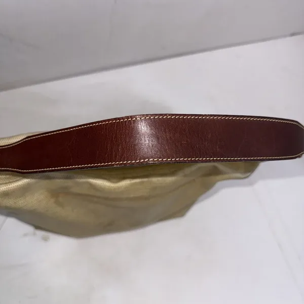 Dooney & Bourke Leather Handle Hobo‎ Canvas Faux Basket Weave Bucket Tote Bag - Image 16