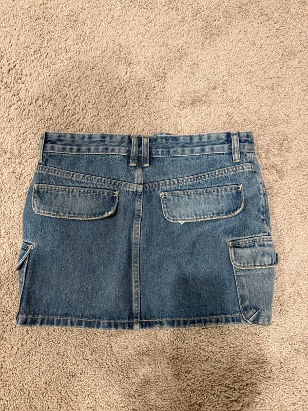 Zara Denim Cargo Mini Skirt - Image 2
