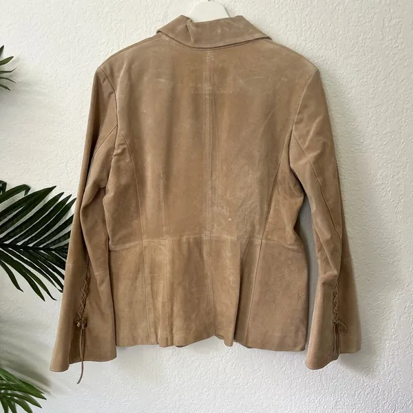 Nine West Vintage Genuine Suede Leather Jacket L - Image 7