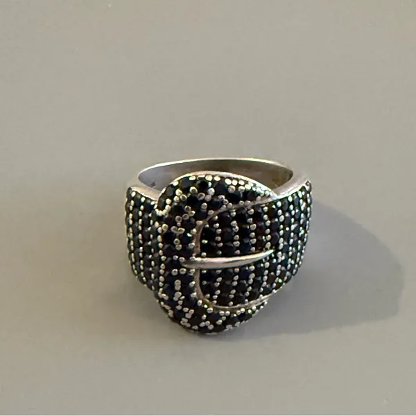Chic Black and Silver Buckle Ring - Image 6