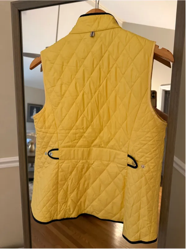 Women's Talbots Quilted Vest Petite SP Yellow Black - Image 6