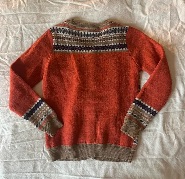 Wool blend cardigan fair isle Orange Size XS - Image 2