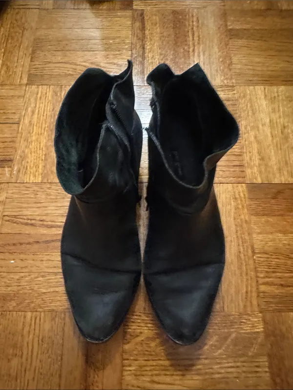 Paul Green Nelly Black Leather Low Block Heel Ankle Boot - Image 3
