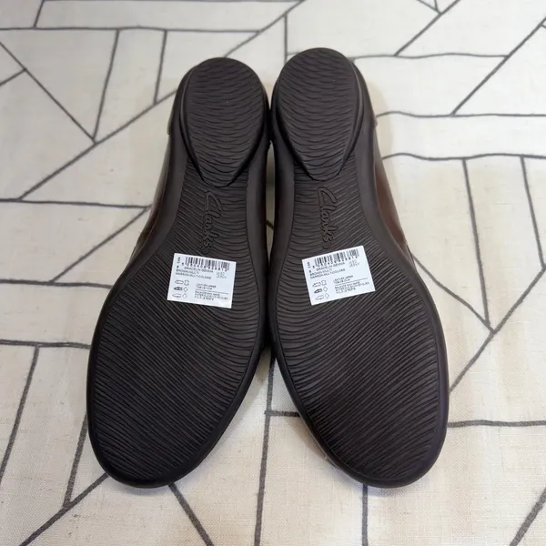 Clarks Gracelin Gemma Flats 8.5 Brown Leather Woven Slip On Loafers 261252914060 - Image 8