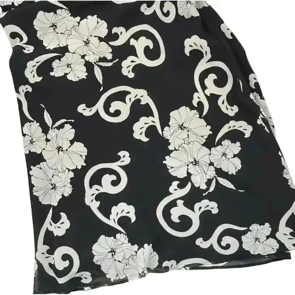 White House Black Market Women's Halter Neck Floral Dress Size 8 Black‎ - Image 7