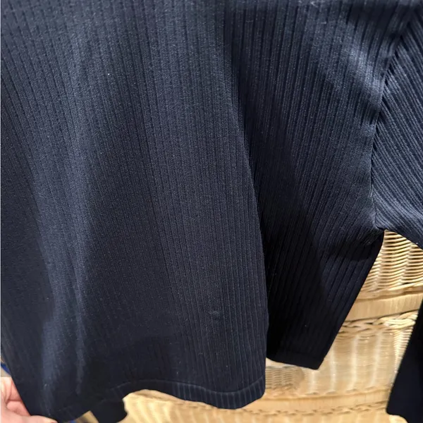 Dynamite Navy Blue Fitted Athletic Long Sleeve Top - Image 3