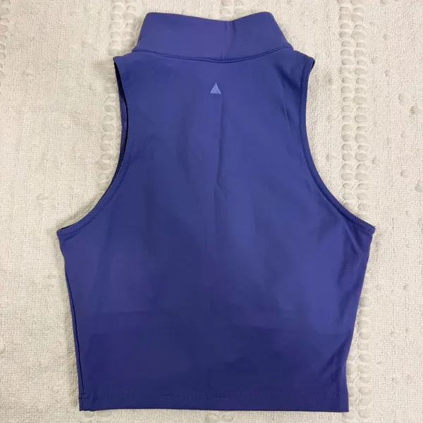 Vitality x Cosmopolitan Womens Purple Quarter Zip Athletic Crop Top Size S - Image 2