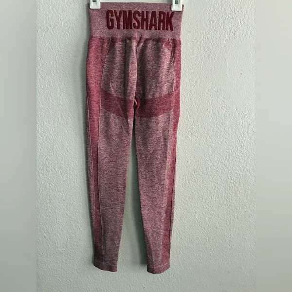 Gymshark Burgandy Flex High Waisted Burgandy Workout Activewear Set XS - Image 5