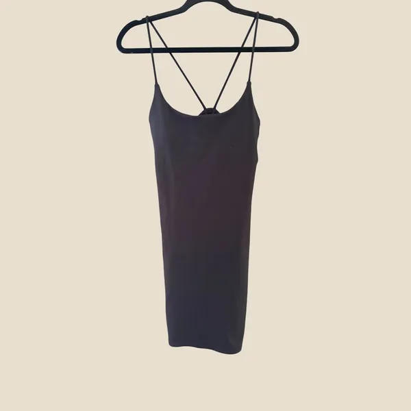 Womens Black Bodycon Mini Dress Strappy Cutout‎ Open Back Stretch Night Out LBD - Image 2