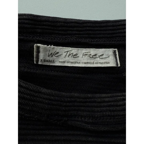 We The Free Black‎ rib Long Sleeve Casual Crew Neck Top Women's XS - Image 4