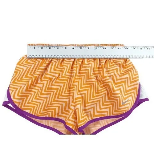 Nike Dri-Fit‎ Orange Chevron Zig Zag Print Running Shorts Size XS - Image 3