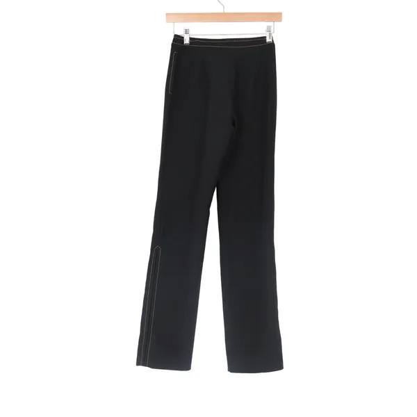 Mango MNG Suits Black Contrast Stitch Straight Leg Trousers Size 2 - Image 5