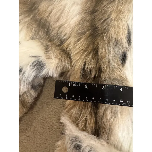 In Wear Faux Fur Coat Jacket Removable Hood Fuzzy No Size - Image 8