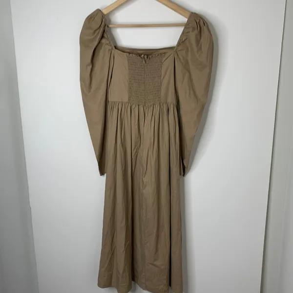 Reformation Luce Long Sleeve Stretch Khaki Midi Dress Womens 0 - Image 12