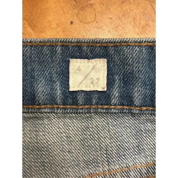 Lucky brand relaxed taper jeans Size 4/27 raw hem side design (4668) - Image 8