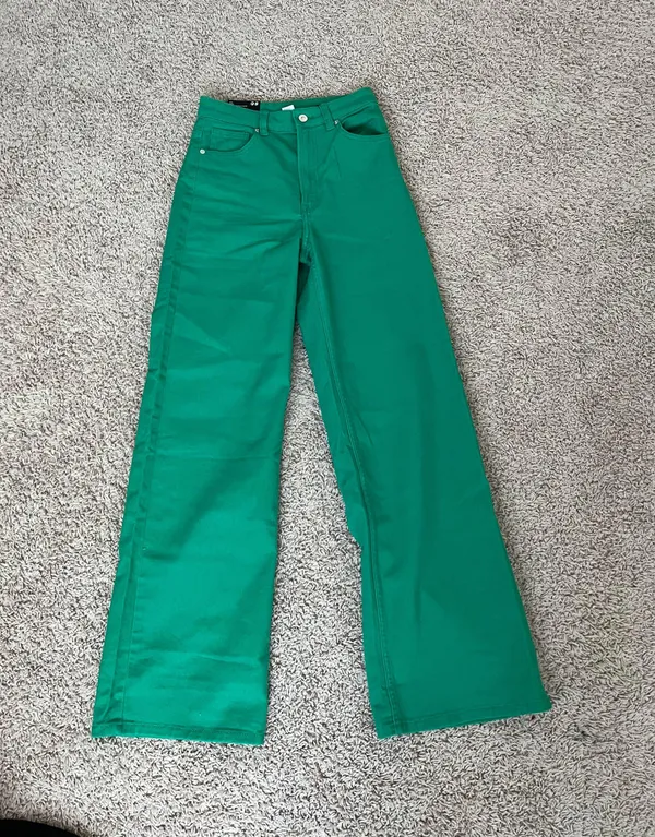 Divided Green High Waisted Wide Leg Pants - Image 3