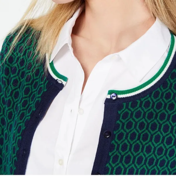 Charter Club Women's Patterned Cardigan Sweater‎ Green Size X- Large - Image 7