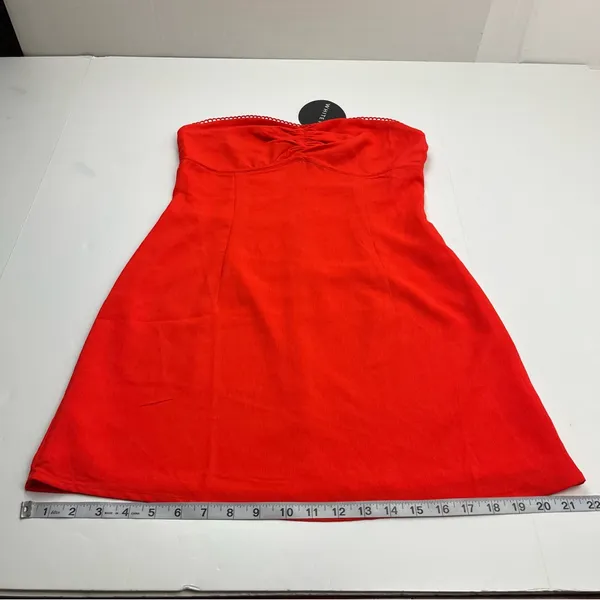 White Fox Lift You Up Strapless Mini Dress Chilli Orange Red‎ Womens Medium NEW - Image 7