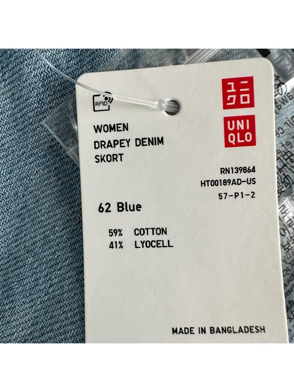 Uniqlo Drapey Denim Skort Light Blue Wash NWT XS - Image 9