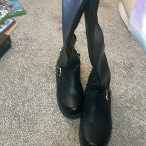 Target Black combat motorcycle boots vegan leather size 7 - Image 10