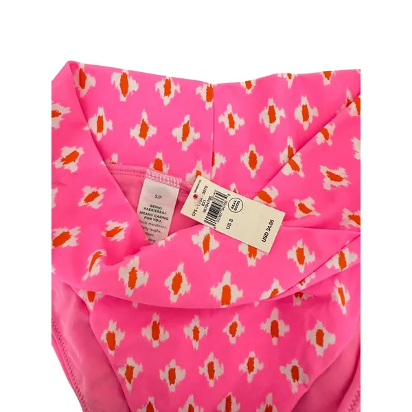 AERIE Printed High Waist Bikini Bottom Pink Small‎ NEW NWT - Image 3